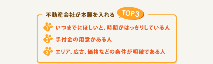 不動産会社が本腰を入れるTOP3